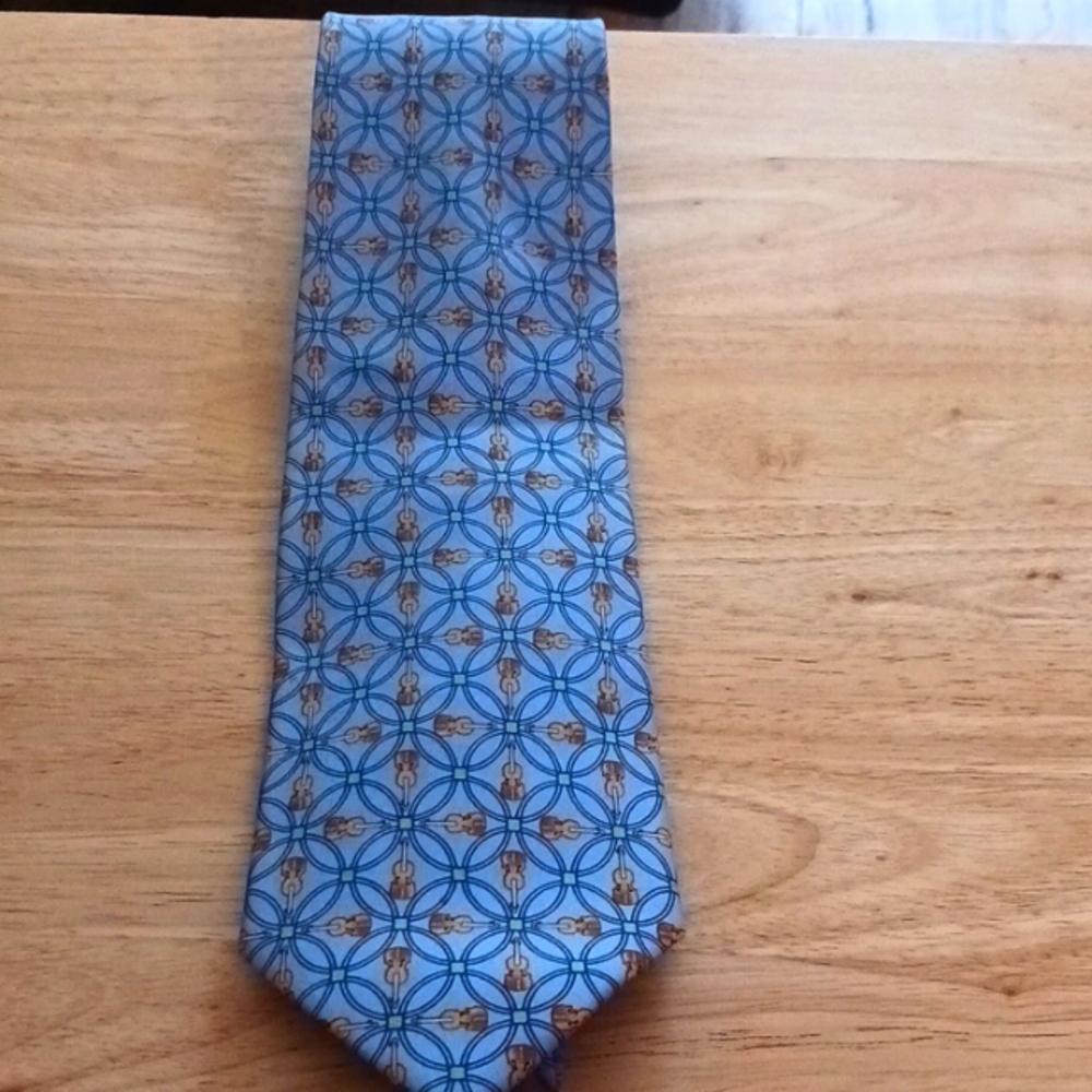 Nick Hotchkiss Blue tie with guitars on the Tie.. fun tie music lover USA made